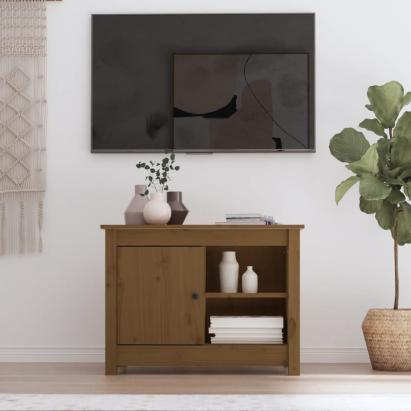Comodă TV, maro miere, 70x36,5x52 cm, lemn masiv de pin GartenMobel Dekor