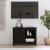 Comodă TV, negru, 70x36,5x52 cm, lemn masiv de pin GartenMobel Dekor