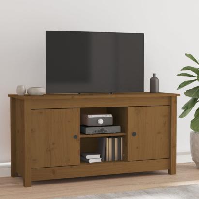 Comodă TV, maro miere, 103x36,5x52 cm, lemn masiv de pin GartenMobel Dekor