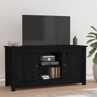 Comodă TV, negru, 103x36,5x52 cm, lemn masiv de pin GartenMobel Dekor