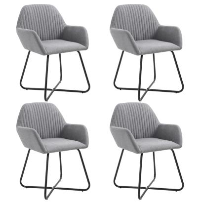 Scaune de bucătărie pivotante, 4 buc., gri deschis, textil GartenMobel Dekor