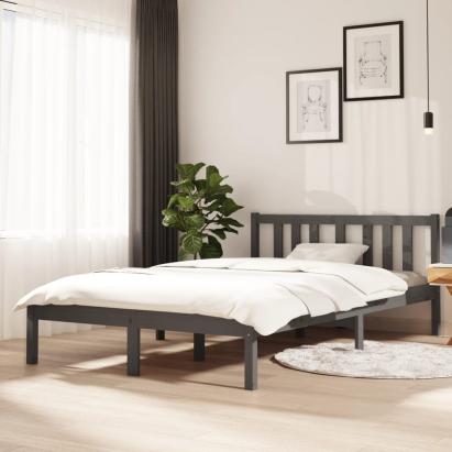 Cadru de pat, gri, 120x200 cm, lemn masiv de pin GartenMobel Dekor