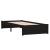 Cadru de pat mic single, negru, 75x190 cm, lemn masiv GartenMobel Dekor