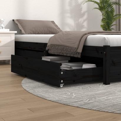 Sertare pentru pat, 2 buc., negru, lemn masiv de pin GartenMobel Dekor