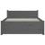 Cadru de pat mic single, gri, 75x190 cm, lemn masiv GartenMobel Dekor