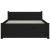 Cadru de pat mic single, negru, 75x190 cm, lemn masiv GartenMobel Dekor