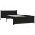 Cadru de pat mic single, negru, 75x190 cm, lemn masiv GartenMobel Dekor