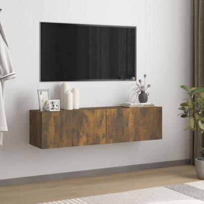 Comodă TV de perete stejar afumat 120x30x30 cm lemn compozit GartenMobel Dekor