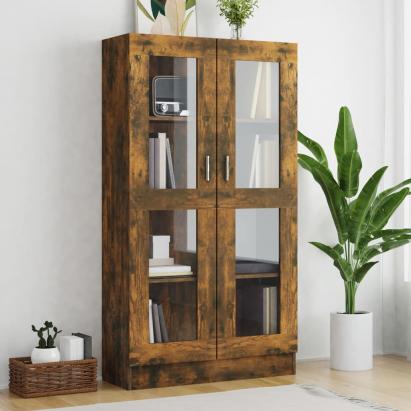 Dulap vitrină, stejar fumuriu, 82,5x30,5x150 cm, lemn prelucrat GartenMobel Dekor