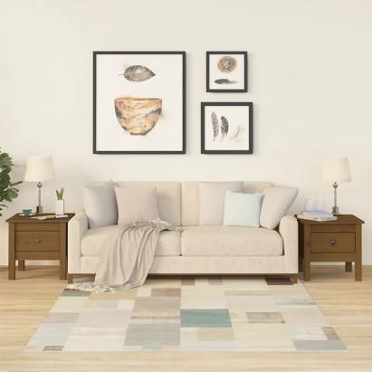 Mese laterale 2 buc. maro miere 40x40x39 cm lemn masiv de pin GartenMobel Dekor