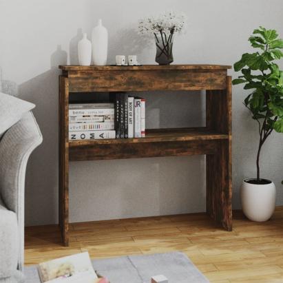 Măsuță consolă, stejar fumuriu, 80x30x80 cm, lemn prelucrat GartenMobel Dekor