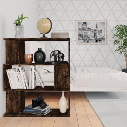Bibliotecă/Separator stejar fumuriu 80x24x96cm lemn prelucrat GartenMobel Dekor