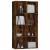 Bibliotecă/dulap, stejar fumuriu, 66x30x130 cm, lemn prelucrat GartenMobel Dekor