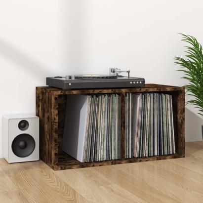 Cutie de depozitare viniluri, stejar fumuriu, 71x34x36 cm, lemn GartenMobel Dekor