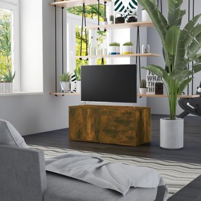 Comodă TV, stejar fumuriu, 80x34x36 cm, lemn prelucrat GartenMobel Dekor
