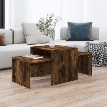 Set măsuță de cafea stejar fumuriu 100x48x40 cm lemn prelucrat GartenMobel Dekor