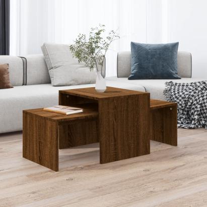 Set măsuță de cafea, stejar maro, 100x48x40 cm, lemn prelucrat GartenMobel Dekor