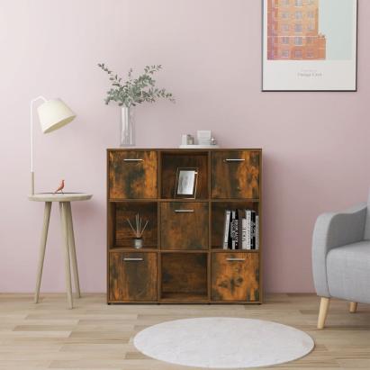 Bibliotecă, stejar fumuriu, 90x30x90 cm, lemn prelucrat GartenMobel Dekor