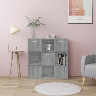 Bibliotecă, gri sonoma, 90x30x90 cm, lemn prelucrat GartenMobel Dekor