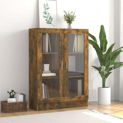Dulap vitrină, stejar fumuriu, 82,5x30,5x115 cm, lemn prelucrat GartenMobel Dekor