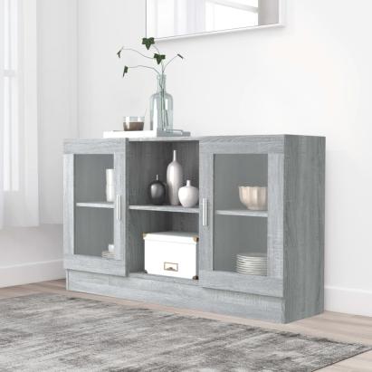Dulap vitrină, gri sonoma, 120x30,5x70 cm, lemn prelucrat GartenMobel Dekor