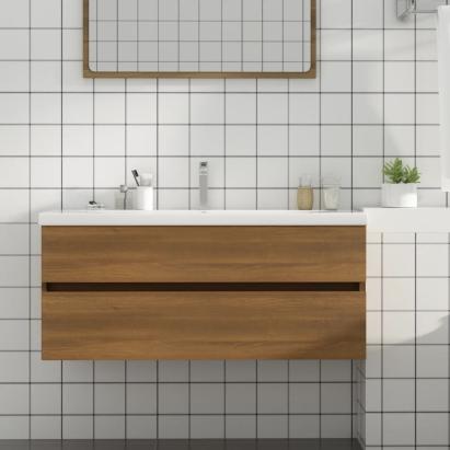 Dulap chiuvetă, stejar maro, 100x38,5x45 cm, lemn prelucrat GartenMobel Dekor