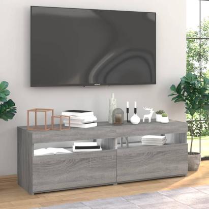 Comode TV cu lumini LED, 2 buc., gri sonoma, 60x35x40 cm GartenMobel Dekor