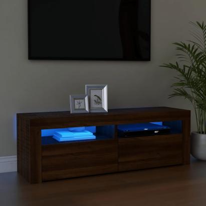 Comodă TV cu lumini LED, stejar maro, 120x35x40 cm GartenMobel Dekor