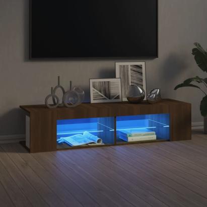 Comodă TV cu lumini LED, stejar maro, 135x39x30 cm GartenMobel Dekor