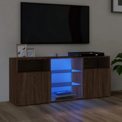 Comodă TV cu lumini LED, stejar maro, 120x30x50 cm GartenMobel Dekor