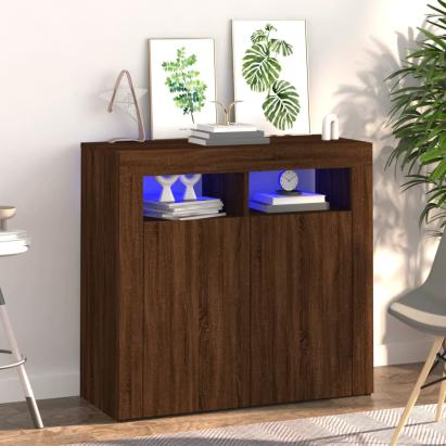 Servantă cu lumini LED, stejar maro, 80x35x75 cm GartenMobel Dekor