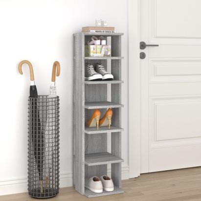Pantofar, gri sonoma, 27,5x27x102 cm, lemn prelucrat GartenMobel Dekor
