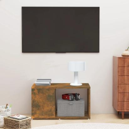 Comodă TV, stejar fumuriu, 60x24x32 cm, lemn compozit GartenMobel Dekor