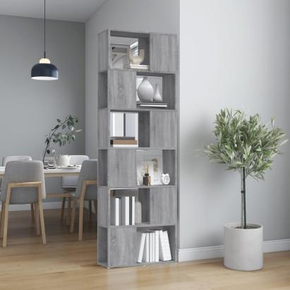Bibliotecă/Separator de cameră, gri sonoma, 60x24x186 cm GartenMobel Dekor
