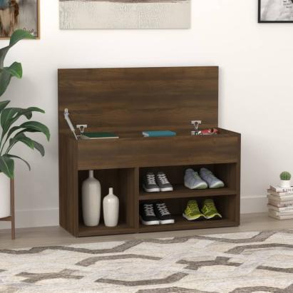 Bancă pentru pantofi stejar maro 80x30x45 cm lemn prelucrat GartenMobel Dekor