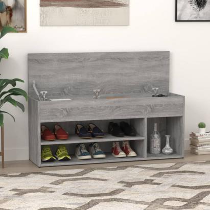 Bancă pentru pantofi gri sonoma 105x30x45 cm lemn prelucrat GartenMobel Dekor