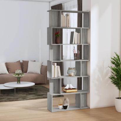 Bibliotecă/Separator, gri sonoma, 80x24x192 cm, lemn prelucrat GartenMobel Dekor