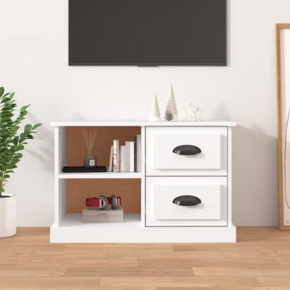 Comodă TV, alb, 73x35,5x47,5 cm, lemn prelucrat GartenMobel Dekor