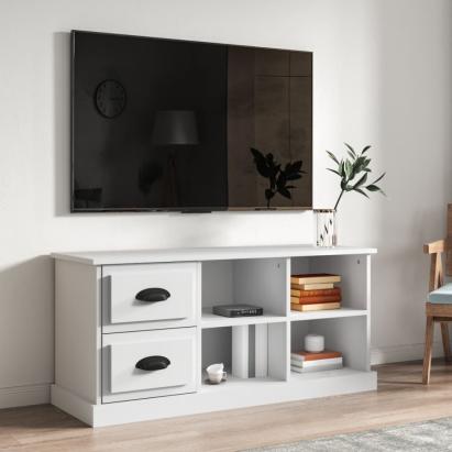 Comodă TV, alb, 102x35,5x47,5 cm, lemn prelucrat GartenMobel Dekor