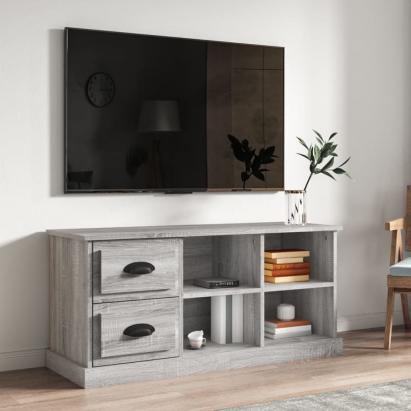 Comodă TV, gri sonoma, 102x35,5x47,5 cm, lemn prelucrat GartenMobel Dekor