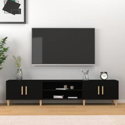 Comodă TV, negru, 180x31,5x40 cm, lemn prelucrat GartenMobel Dekor