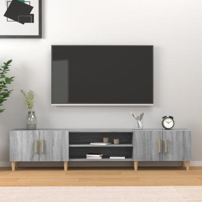 Comodă TV, gri sonoma, 180x31,5x40 cm, lemn prelucrat GartenMobel Dekor