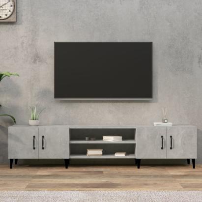 Comodă TV, gri beton, 180x31,5x40 cm, lemn prelucrat GartenMobel Dekor