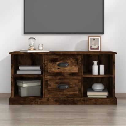 Comodă TV, stejar fumuriu, 99,5x35,5x48 cm, lemn prelucrat GartenMobel Dekor