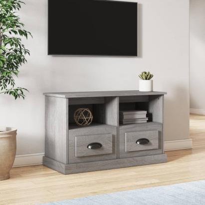 Comodă TV, gri sonoma, 80x35x50 cm, lemn prelucrat GartenMobel Dekor