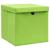 Cutii depozitare cu capace 4 buc. verde, 32x32x32 cm, textil GartenMobel Dekor