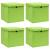 Cutii depozitare cu capace 4 buc. verde, 32x32x32 cm, textil GartenMobel Dekor