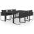 Set mobilier masă de grădină, 7 piese, negru, ratan PVC GartenMobel Dekor
