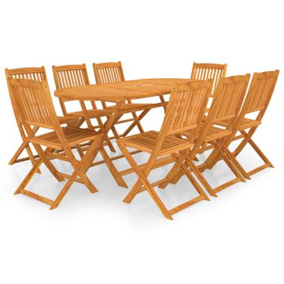 Set mobilier de grădină pliabil, 9 piese, lemn masiv acacia GartenMobel Dekor