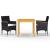 Set mobilier de grădină, 3 piese, negru GartenMobel Dekor